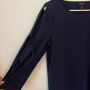 {Ann Taylor Factory} Navy Blue Long Open Sleeve Blouse